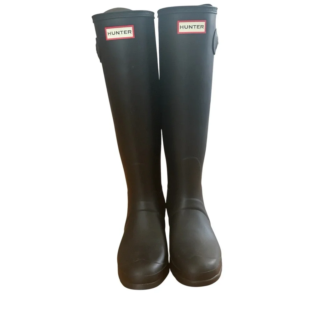 Hunter Boots Original Tall Waterproof Rain Boots Black Women's Size 8